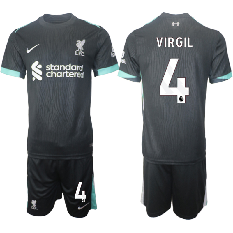 Men 2024-2025 Club Liverpool away Black #4 Soccer Jersey->united states jersey->Soccer Country Jersey
